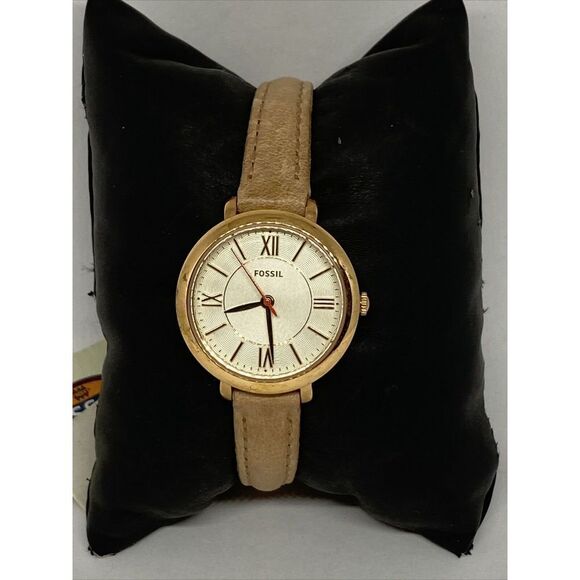Fossil Jacqueline ES3802 Women's Beige Leather Analog Dial Quartz Watch JK870 - Picture 3 of 12